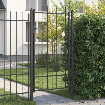 vidaXL - Hekpoort - ASTEN - 100 - x - 175 - cm - Metaal - Zwart - Vergrendelbaar