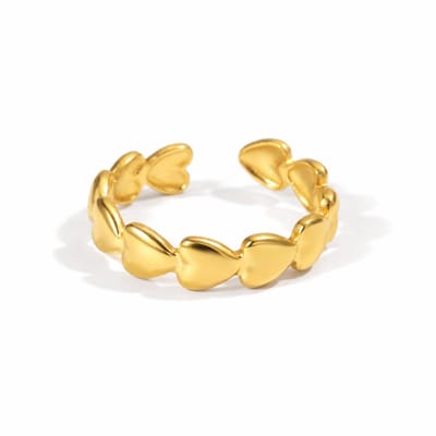 Ring - Hartje Goudkleurig | Verstelbaar - One Size | Stainless Steel | Fashion Favorite