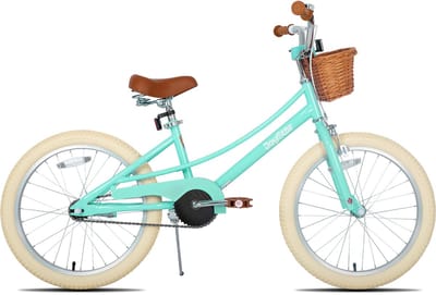 Joystar Fantasy Kinderfiets voor Meisjes - 20 Inch - Mand - Zijwieltjes - Bel - Handrem - Groen - Geschikt voor buitenactiviteiten in de lente