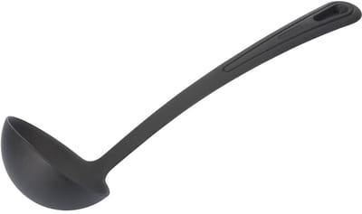 Westmark 2 soeplepels/opscheplepels, hittebestendig tot 270 °C, PPA, lengte: 31,5 cm, Gentle Plus, zwart, 285622E5