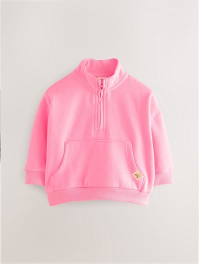 Next - Meisjes - Sweatshirt met kwartrits - Roze