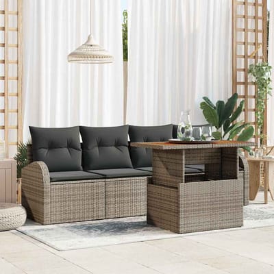 vidaXL - Tuinbank - Set - 5 - st - Grijs