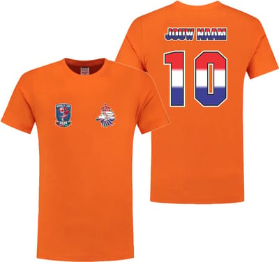 Oranje Voetbalshirt 160 gram/m² - design 2 - WK 2026 - Gepersonaliseerd met Eigen Naam en Nummer - Shirt Holland - Voetbal - Nederlands Elftal