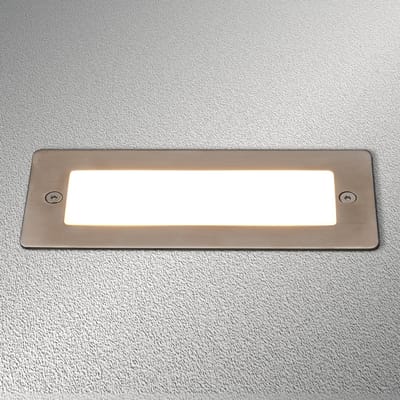 Lucande LED wand inbouwlamp Holly, 17 cm, roestvrij staal