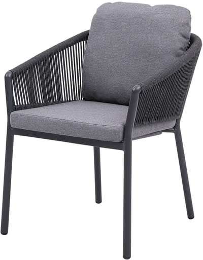 Joshua dining tuinstoel rope aluminium antraciet