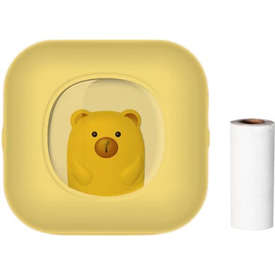 Mini imprimante thermique de poche pour imprimante Photo instantanée, Machine d'étiquetage, connexion sans fil BT, Compatible avec 1pcs Thermal Paper Rolls jaune