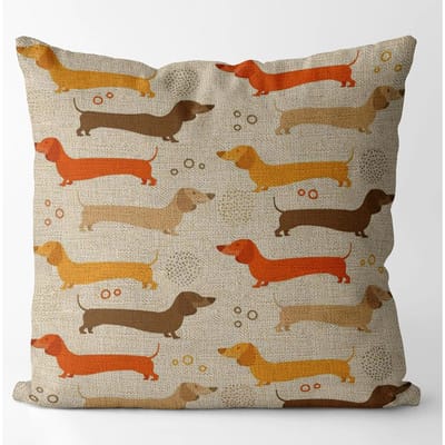 Dachshund Kussensloop Kleur Schattige Honden Woondecoratie 40X40 45X45 Voor Woonkamer Stoel Gepersonaliseerde Cadeaus Linnen Kussensloop Linen 66*66(CM)-1Pcs