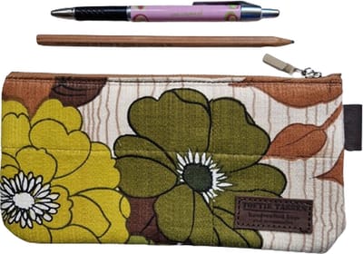 Toetie & Zo - Etui - Stof - Bloemen - Groen - Bruin - Mobieltas - Makeuptas - Retro