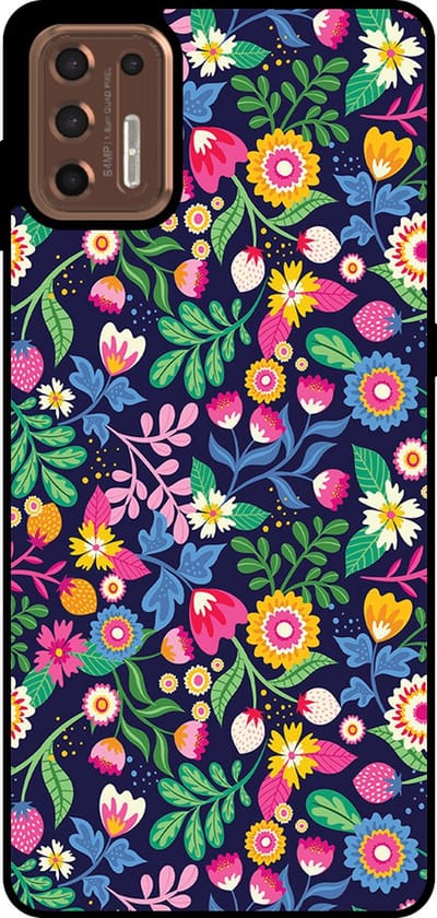 Smartphonica Telefoonhoesje Geschikt voor Motorola Moto G9 Plus met bloemen opdruk - TPU backcover case flower design geschikt voor Motorola Moto G9 Plus