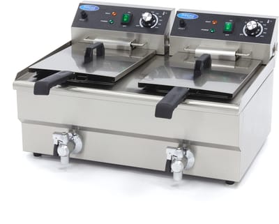 Frituurpan - 2x 13 L - 2 Manden - met Tapkraan