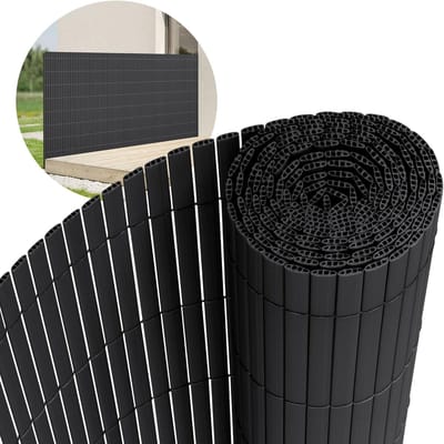 Privacy Scherm Rol - Zichtdoek Tuin - Balkon Afschermen - Versterkte Structuur - 120x900cm - Antraciet