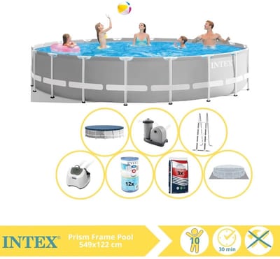 Intex Prism Frame Zwembad - Opzetzwembad - 549x122 cm - Inclusief Filter, Zoutsysteem en Zout