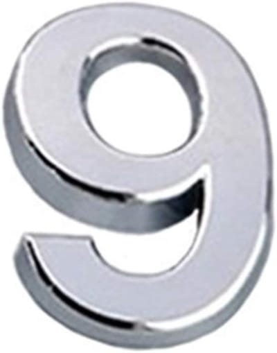Huisnummer Metaal - Cijfer Sticker - Huis Herkenning - Anti-roest Design - 9 cm Hoog - Zilver