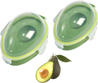 2 STKS Avocado Saver Houder, Plastic Fruit Keeper, Herbruikbare Avocado Opslag Container, met Siliconen Afdichtring, Houd Verse Groente Opslag Container