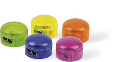 Möbius & Ruppert puntenslijper - dubbel met container - rond  - assorti display 12 stuks - MR-03440000
