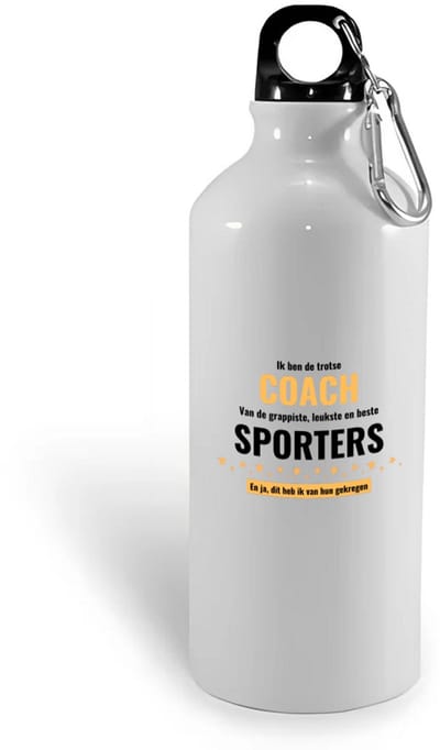 Hacebo® - ik ben de trotste coach van de grappigste, leukste en beste sporters, en ja dit heb ik van hun gekregen waterfles - de trotste coach - sport - verjaardagscadeau - verjaardag - cadeau - cadeautje voor coach - water fles - 400ML