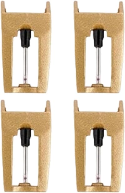 Platenspeler Naalden Vervanging - Universele Onderdelen - Muziek Reparaties - Robijn Tip Aluminium - 4 Stuks - Zilver
