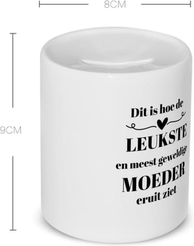 Akyol - dit is hoe de leukste en meest geweldigste moeder eruit ziet Spaarpot - Mama - meest leukste moeder - moeder cadeautjes - moederdag - verjaardag - geschenk - kado - moeder artikelen - 350 ML inhoud