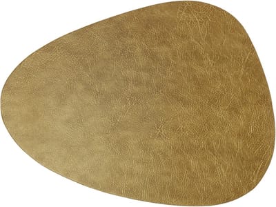 Unique Living placemats Floris lederlook - 1x - 39 x 30 cm - goud - PU leather - tafel onderleggers