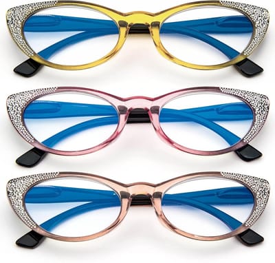 Leesbril Set - Computerbril Dames - Blauw Licht Blokkeren - Kat-oog Montuur - 51 mm Lensbreedte - Meerdere kleuren