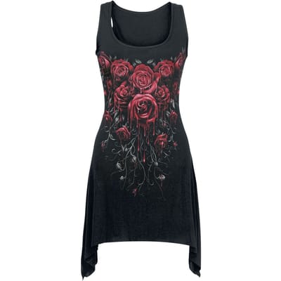 Spiral - Gothic Top - Blood Rose - M tot 3XL - voor Vrouwen - zwart