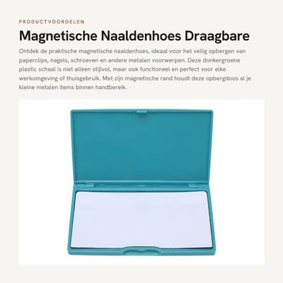 Dailygoods- Naaldenhoes Magnetisch - Opbergdoos - Kunststof - Draagbaar - Veilig - Afmetingen 11,1 x 6,8 x 1,2 cm