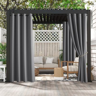 Dailygoods- Verduisteringsgordijn Waterdicht - Buiten Gordijnen - 2 Panelen - 132B x 213H cm - Luchtdoorlatend - Onderhoudsvriendelijk - Buitengordijn