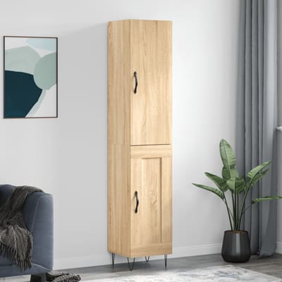vidaXL - Hoge - kast - 34,5x34x180 - cm - bewerkt - hout - sonoma - eikenkleurig