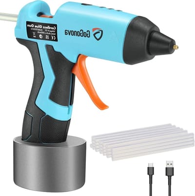 Quick 15s verwarmd lijmpistool met 25 lijmstiften - draadloos knutsel lijmpistool met 5 Ah batterij