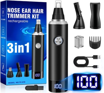 SNJY® Neustrimmer - Bodygroomer - Oortrimmer - Zwart