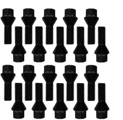 Wielschroeven Zwart - Wielbouten Kegelvormig - Velgen Bevestigen - Gelegeerd Staal - M14x15 43mm - Zwart