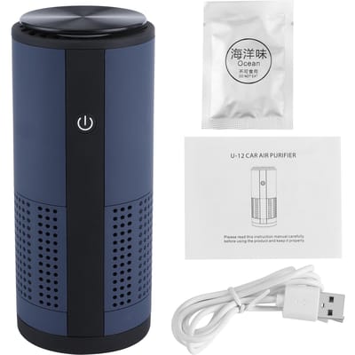 Purificateur d'air de voiture portable Ioniseur d'air Désodorisant Formaldéhyde Odeur Suppression d'odeur USB black
