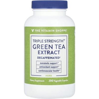 The Vitamin Shoppe, Extrait de thé vert, triple concentration, décaféiné, 200 capsules végétariennes
