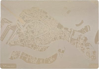 Place Maps Placemat Skyline Antwerpen - Centraal Station - Kunstleer - Zwart - 1 Stuk