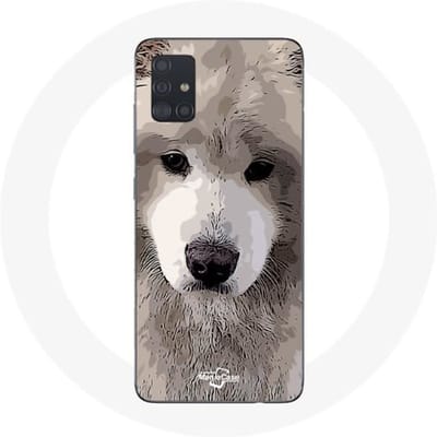 Samsung Galaxy A51 hoesje Samojeed grijs hondenras grijs