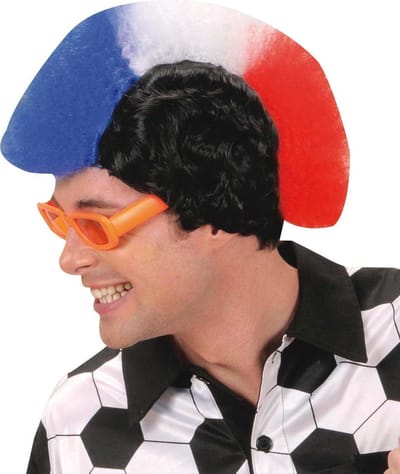 Franse supporter pruik - Verkleedpruik