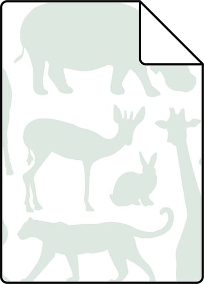 Proefstaal ESTAhome behang dieren mintgroen - 26.5 x 21 cm - 139053-S
