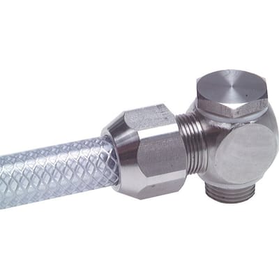 12x6mm & G1/4'' RVS L-Vorm Knelfitting Buitendraad 10bar PTFE
