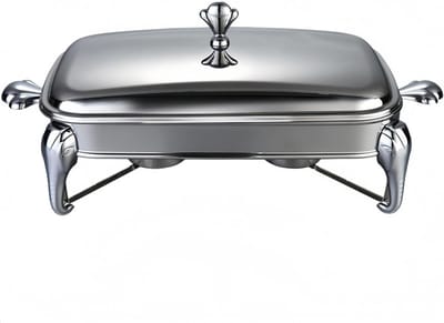 Voedselverwarmer RVS - Warmhoudpan Buffet - Buffet Serveren - Dubbele Branders - 29L Capaciteit - Zilver