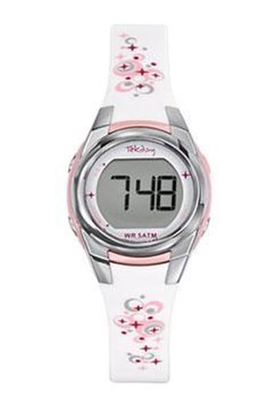 Tekday 653608 digitaal horloge 27 mm 50 meter wit/ roze