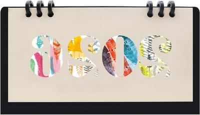Mini Bureaukalender - Maandelijkse Kalender - Planning & Notities - Maandelijks Wisselend Patroon - 17.5 x 9.4 cm - Zwart