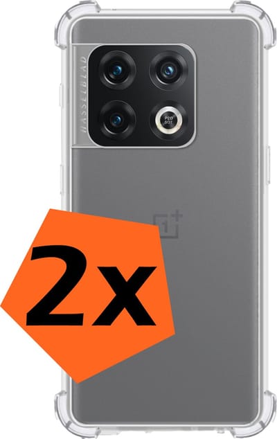Hoes - 2 Stuks - Geschikt voor OnePlus 10 Pro - Sterk & Shockproof - Siliconen Case - Back Cover - Telefoon Hoesje Shock Proof - Transparant