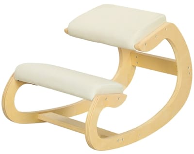 gestoffeerde stoel 55 x 85 x 55 cm Ergonomische schommelende kniestoel voor thuiswerken ter verbetering van de lichaamshouding crème schommelstoel Zorgt voor een gelijkmatige verdeling van het lichaamsgewicht eenpersoonsstoel