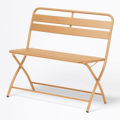 Opklapbare tuinbank - Buitenbankje - Genieten van buiten - Ruimtebesparend ontwerp - 90.5 cm breed - Mosterd
