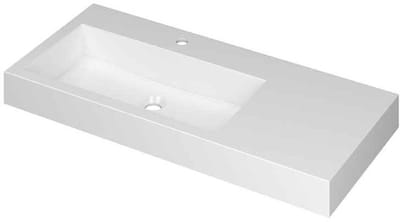 INK Momento Wastafel Polystone Wasbak Links met 1 Kraangat - 1000x450x90 mm - Glans Wit