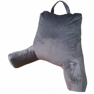 Bananair - Leeskussen voor in bed - Zitkussen - Fluweel - Lichtgrijs - 65 x 80 cm