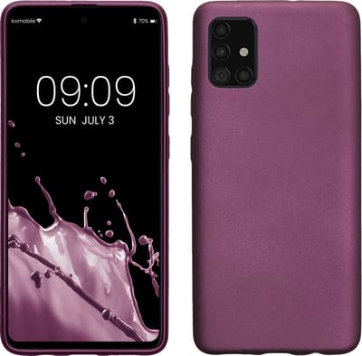 kwmobile telefoonhoesje geschikt voor Samsung Galaxy A51 - Hoesje voor smartphone - Back cover in metallic lila
