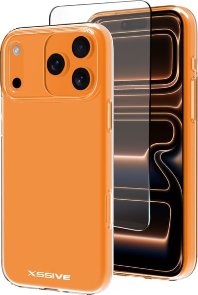 Transparant Hoesje + Screenprotector geschikt voor iPhone 17 Pro Max - Siliconen Hoesje met Beschermglas - Doorzichtig