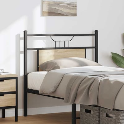 vidaXL - Vervangend - hoofdbord - Sonoma - 80 - cm - spaanplaat - en - staal - eikenkleurig