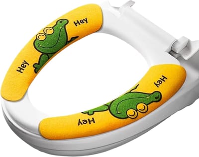 Nivard Wc Bril Hoes - Toiletbril Cover - Toiletbril - Wc Deksel - Wasbaar - Verwarmde Wc Bril - (Niet Elektrisch) - Zacht - Geel - Krokodil